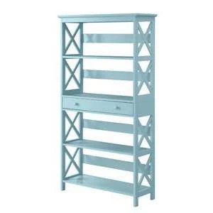 59.75" Oxford 5 Tier Bookcase With Drawer - Breighton Home 4 59.75" Oxford 5 Tier Bookcase With Drawer - Breighton Home - Image 4