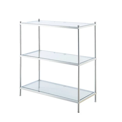 30.25" Royal Crest 3 Tier Bookcase Chrome - Breighton Home 3 30.25" Royal Crest 3 Tier Bookcase Chrome - Breighton Home - Image 3