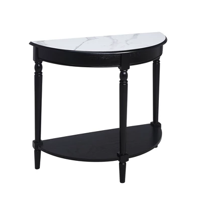 French Country Half Round Entryway Table With Shelf - Breighton Home 9 French Country Half Round Entryway Table With Shelf - Breighton Home - Image 9