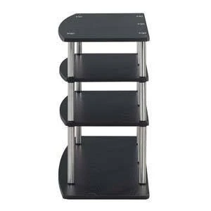 Designs2Go No Tools Wide Highboy 4 Tier TV Stand For TVs Up To 43" Black - Breighton Home 3 Designs2Go No Tools Wide Highboy 4 Tier TV Stand For TVs Up To 43" Black - Breighton Home - Image 3