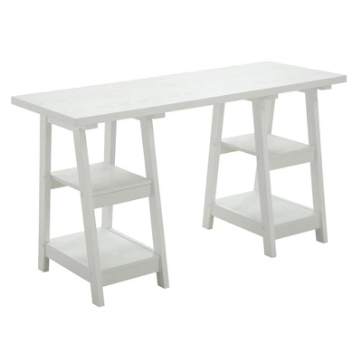Designs2Go Double Trestle Desk With Shelves - Breighton Home 6 Designs2Go Double Trestle Desk With Shelves - Breighton Home - Image 6
