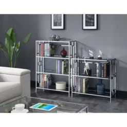 30" Town Square Chrome 3 Tier Bookcase Chrome - Breighton Home 7 30" Town Square Chrome 3 Tier Bookcase Chrome - Breighton Home -Deals Breighton Home Store GUEST 173d6385 1126 481e 8b3f 6318f280d9a8