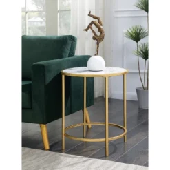 Gold Coast Deluxe Mirrored Round End Table - Johar Furniture -Deals Breighton Home Store GUEST 1dde9af3 428f 4455 8921 44e01ff5b3c6