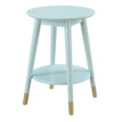Wilson Mid-Century Modern Round End Table With Bottom Shelf - Breighton Home -Deals Breighton Home Store GUEST 2168fc43 6039 49b2 9a59 5ab9b6e27190