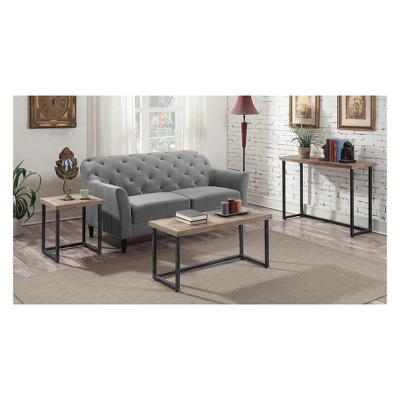 Laredo Parquet Console Table Natural/Black - Breighton Home 3 Laredo Parquet Console Table Natural/Black - Breighton Home - Image 3