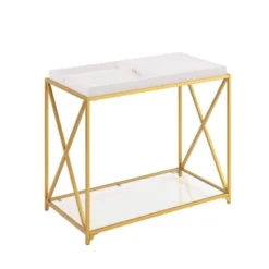 St Andrews Console Table White/Gold - Breighton Home -Deals Breighton Home Store GUEST 24a8d013 878d 44b2 a8a9 2bb1b3f3f0eb