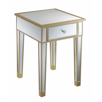 Gold Coast Mirrored End Table With Drawer - Breighton Home 8 Gold Coast Mirrored End Table With Drawer - Breighton Home - Image 8