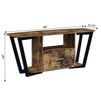 Graystone 1 Drawer TV Stand For TVs Up To 60" With Shelves - Breighton Home 4 Graystone 1 Drawer TV Stand For TVs Up To 60" With Shelves - Breighton Home - Image 4