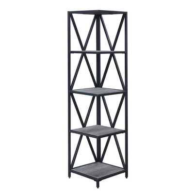 Tucson Metal 5 Tier Corner Bookcase - Johar Furniture 4 Tucson Metal 5 Tier Corner Bookcase - Johar Furniture - Image 4