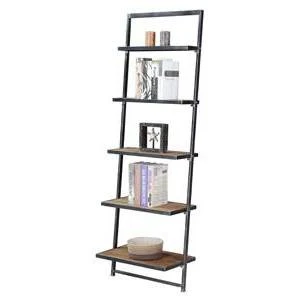 72.25" Laredo 5 Tier Ladder Bookcase/shelf Natural/Antique Black - Breighton Home 1 72.25" Laredo 5 Tier Ladder Bookcase/shelf Natural/Antique Black - Breighton Home