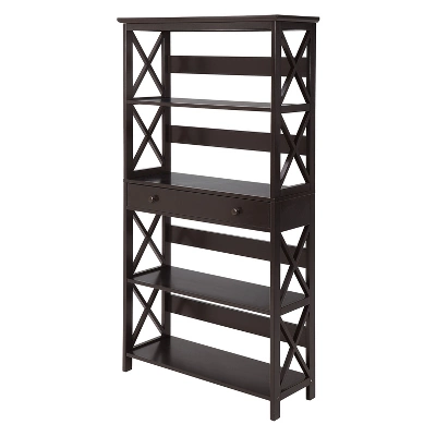 59.75" Oxford 5 Tier Bookcase With Drawer - Breighton Home 8 59.75" Oxford 5 Tier Bookcase With Drawer - Breighton Home - Image 8