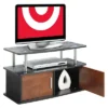 Deluxe 2 Door TV Stand For TVs Up To 36" With Cabinets Cherry - Breighton Home
