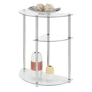 Classic Glass 3 Tier Display Entryway Table Clear Glass - Breighton Home 1 Classic Glass 3 Tier Display Entryway Table Clear Glass - Breighton Home