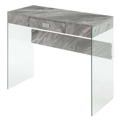 36" SoHo 1 Drawer Glass Desk - Breighton Home 6 36" SoHo 1 Drawer Glass Desk - Breighton Home - Image 6