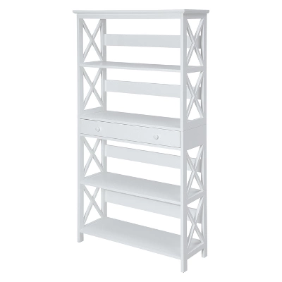 59.75" Oxford 5 Tier Bookcase With Drawer - Breighton Home 6 59.75" Oxford 5 Tier Bookcase With Drawer - Breighton Home - Image 6
