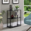 26.5" Designs2Go Classic Glass 3 Shelf Bookshelf - Breighton Home