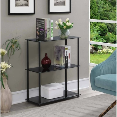 26.5" Designs2Go Classic Glass 3 Shelf Bookshelf - Breighton Home 1 26.5" Designs2Go Classic Glass 3 Shelf Bookshelf - Breighton Home