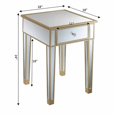 Gold Coast Mirrored End Table With Drawer - Breighton Home 7 Gold Coast Mirrored End Table With Drawer - Breighton Home - Image 7