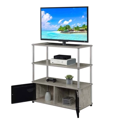 Designs2Go Highboy TV Stand For TVs Up To 50" With Storage Cabinets And Shelves Faux Birch - Breighton Home 3 Designs2Go Highboy TV Stand For TVs Up To 50" With Storage Cabinets And Shelves Faux Birch - Breighton Home - Image 3