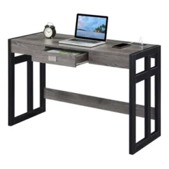 47" Monterey Desk With Charging Station Weathered Gray/Black - Breighton Home -Deals Breighton Home Store GUEST 4d59fcff 1be5 4b0a 961f e24b90bd1bbd