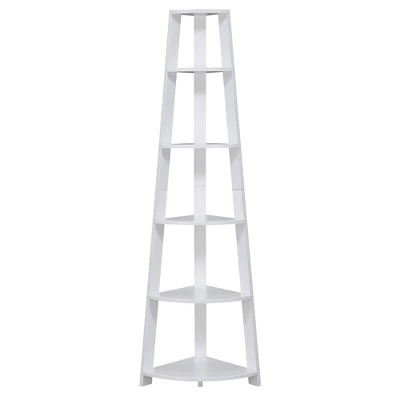 71" Newport 5 Tier Corner Bookshelf - Breighton Home 6 71" Newport 5 Tier Corner Bookshelf - Breighton Home - Image 6