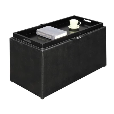 Sheridan Storage Bench W/2 Side Ottomans Black - Breighton Home 3 Sheridan Storage Bench W/2 Side Ottomans Black - Breighton Home - Image 3