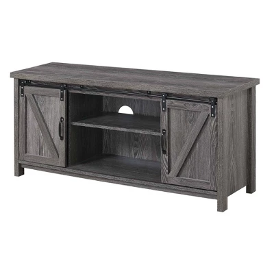 Blake Barn Door TV Stand For TVs Up To 55" With Shelves And Sliding Cabinets - Breighton Home 4 Blake Barn Door TV Stand For TVs Up To 55" With Shelves And Sliding Cabinets - Breighton Home - Image 4