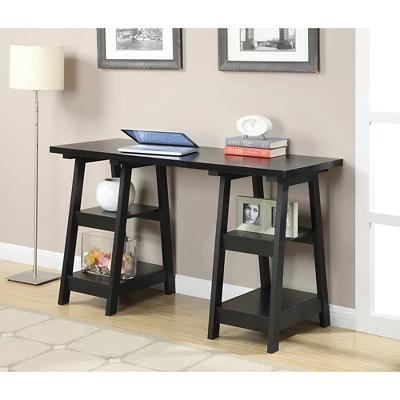 Designs2Go Double Trestle Desk With Shelves - Breighton Home 2 Designs2Go Double Trestle Desk With Shelves - Breighton Home - Image 2