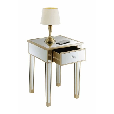 Gold Coast Mirrored End Table With Drawer - Breighton Home 2 Gold Coast Mirrored End Table With Drawer - Breighton Home - Image 2
