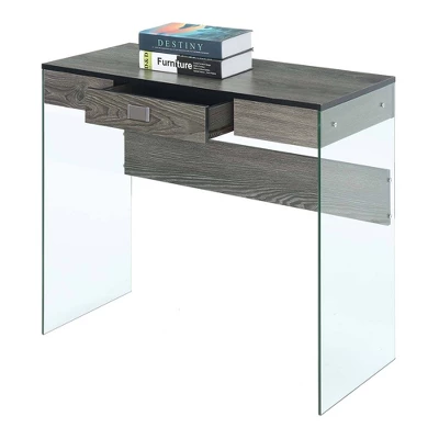 36" SoHo 1 Drawer Glass Desk - Breighton Home 2 36" SoHo 1 Drawer Glass Desk - Breighton Home - Image 2