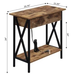 Tucson Flip Top End Table With Charging Station And Shelf - Breighton Home -Deals Breighton Home Store GUEST 62cc9ad0 bb7c 44e5 9858 5fd0dce7e5e1