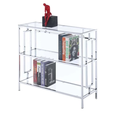 30" Town Square Chrome 3 Tier Bookcase Chrome - Breighton Home 2 30" Town Square Chrome 3 Tier Bookcase Chrome - Breighton Home - Image 2