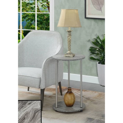 No Tools 2 Tier Round End Table - Breighton Home 1 No Tools 2 Tier Round End Table - Breighton Home