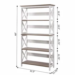 60" Oxford 5 Tier Bookcase - Breighton Home 16 60" Oxford 5 Tier Bookcase - Breighton Home -Deals Breighton Home Store GUEST 6a506965 0fda 4c97 b7d6 ab71174fa628