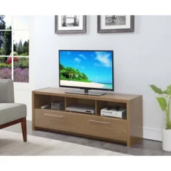 Newport Marbella TV Stand For TVs Up To 60" With Cabinets And Shelves - Breighton Home