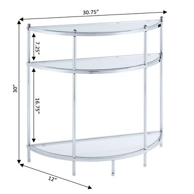 Royal Crest Entryway Table Chrome/Glass - Breighton Home 3 Royal Crest Entryway Table Chrome/Glass - Breighton Home - Image 3