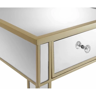 Gold Coast Mirrored End Table With Drawer - Breighton Home 4 Gold Coast Mirrored End Table With Drawer - Breighton Home - Image 4