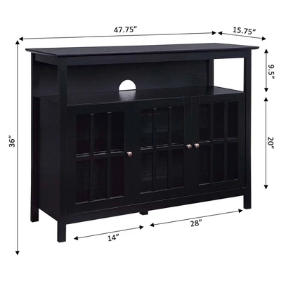 Big Sur Deluxe Storage Cabinets And Shelf TV Stand For TVs Up To 48" - Breighton Home 8 Big Sur Deluxe Storage Cabinets And Shelf TV Stand For TVs Up To 48" - Breighton Home - Image 8