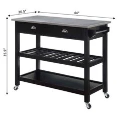 American Heritage 3 Tier Stainless Steel Kitchen Cart With Drawers - Breighton Home -Deals Breighton Home Store GUEST 8413486d c288 4d09 9048 f3fcdb39e801