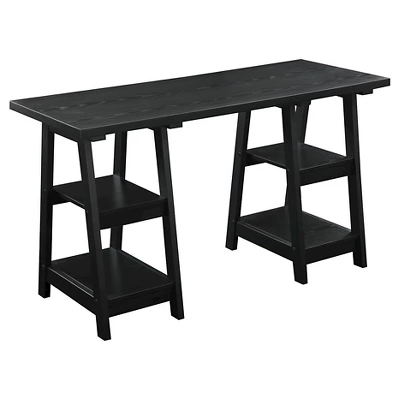 Designs2Go Double Trestle Desk With Shelves - Breighton Home 4 Designs2Go Double Trestle Desk With Shelves - Breighton Home - Image 4