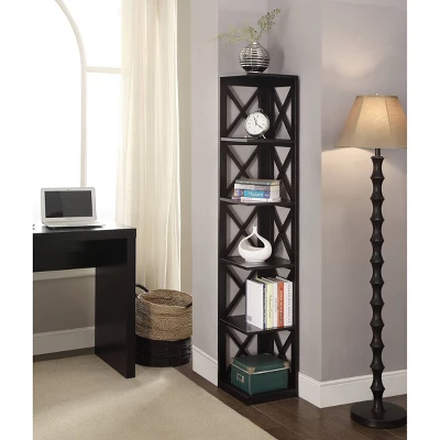 63.75" Oxford 5 Tier Corner Bookcase - Breighton Home 1 63.75" Oxford 5 Tier Corner Bookcase - Breighton Home