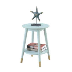 Wilson Mid-Century Modern Round End Table With Bottom Shelf - Breighton Home -Deals Breighton Home Store GUEST 8cbb4076 7921 4085 8fa3 9cef8fbd247f