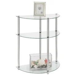Classic Glass 3 Tier Entryway Table Clear Glass - Breighton Home