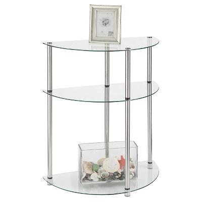 Classic Glass 3 Tier Entryway Table Clear Glass - Breighton Home 1 Classic Glass 3 Tier Entryway Table Clear Glass - Breighton Home