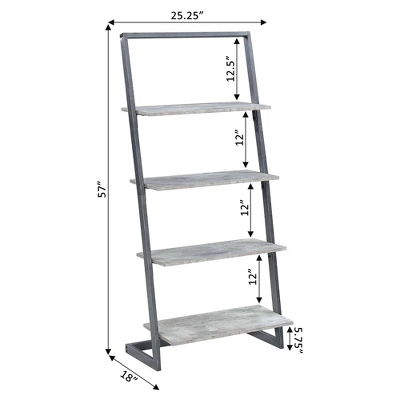 57" Graystone 4 Tier Ladder Bookshelf - Breighton Home 4 57" Graystone 4 Tier Ladder Bookshelf - Breighton Home - Image 4