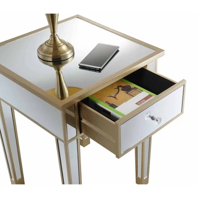 Gold Coast Mirrored End Table With Drawer - Breighton Home 3 Gold Coast Mirrored End Table With Drawer - Breighton Home - Image 3