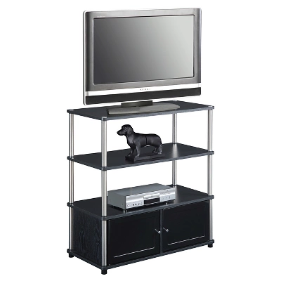 Highboy TV Stand For TVs Up To 42" Black - Breighton Home 1 Highboy TV Stand For TVs Up To 42" Black - Breighton Home