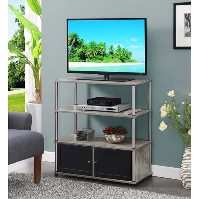 Designs2Go Highboy TV Stand For TVs Up To 50" With Storage Cabinets And Shelves Faux Birch - Breighton Home 1 Designs2Go Highboy TV Stand For TVs Up To 50" With Storage Cabinets And Shelves Faux Birch - Breighton Home