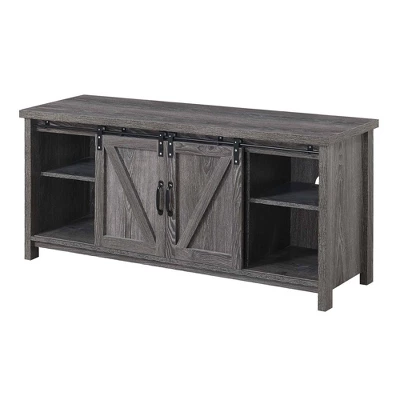 Blake Barn Door TV Stand For TVs Up To 55" With Shelves And Sliding Cabinets - Breighton Home 3 Blake Barn Door TV Stand For TVs Up To 55" With Shelves And Sliding Cabinets - Breighton Home - Image 3