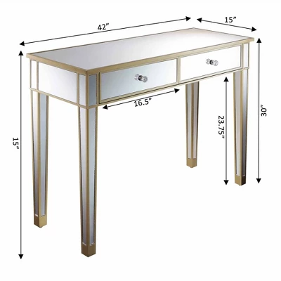 Gold Coast Mirrored Desk - Breighton Home 9 Gold Coast Mirrored Desk - Breighton Home - Image 9